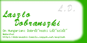 laszlo dobranszki business card